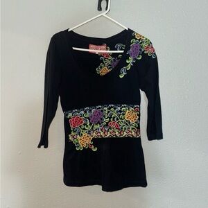 Johnny Was Size S Embroidered Boho Top